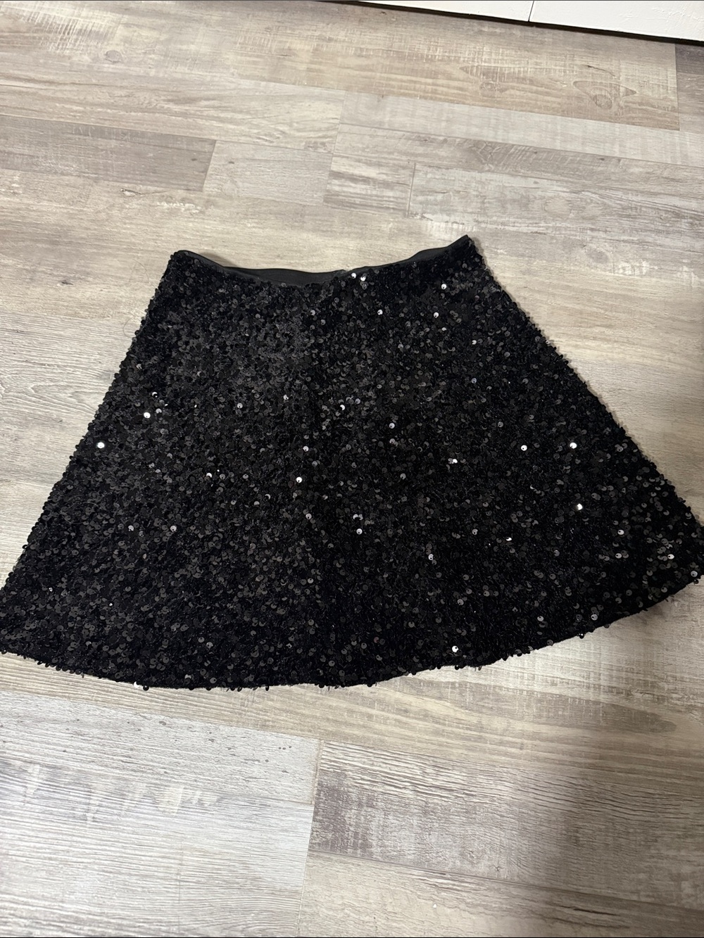 She + Sky Black Sequin Circle Skirt